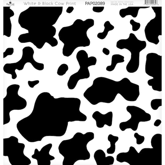 Paper Caf&#xE9; White &#x26; Black Cow Print 12&#x22; x 12&#x22; Cardstock, 15 Sheets